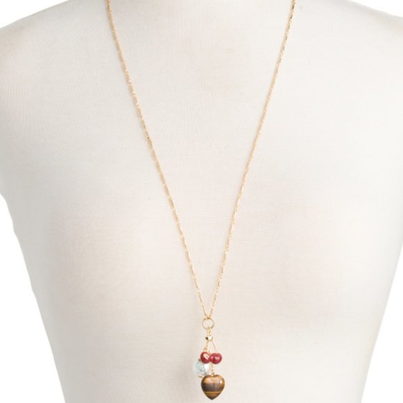 Coach Long Pendant Necklace Mixed Charms